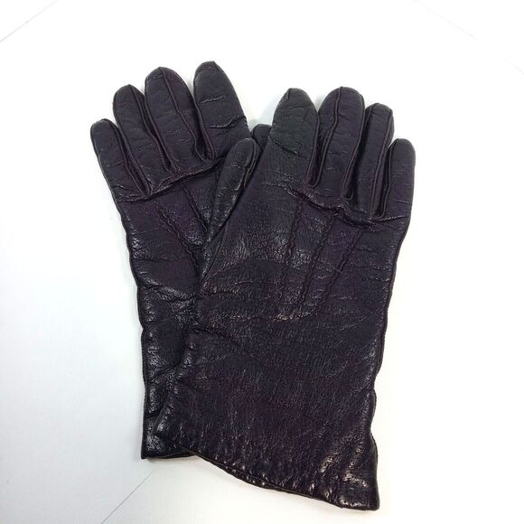 Neiman Marcus Accessories - Ladies Neiman Marcus Purple Leather Lamb's Wool Lined Gloves Women’s M Winter